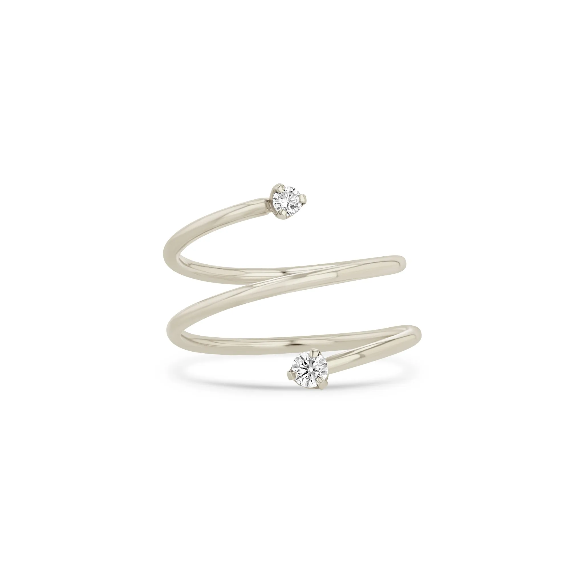 14k Prong Diamond Double Wrap Ring