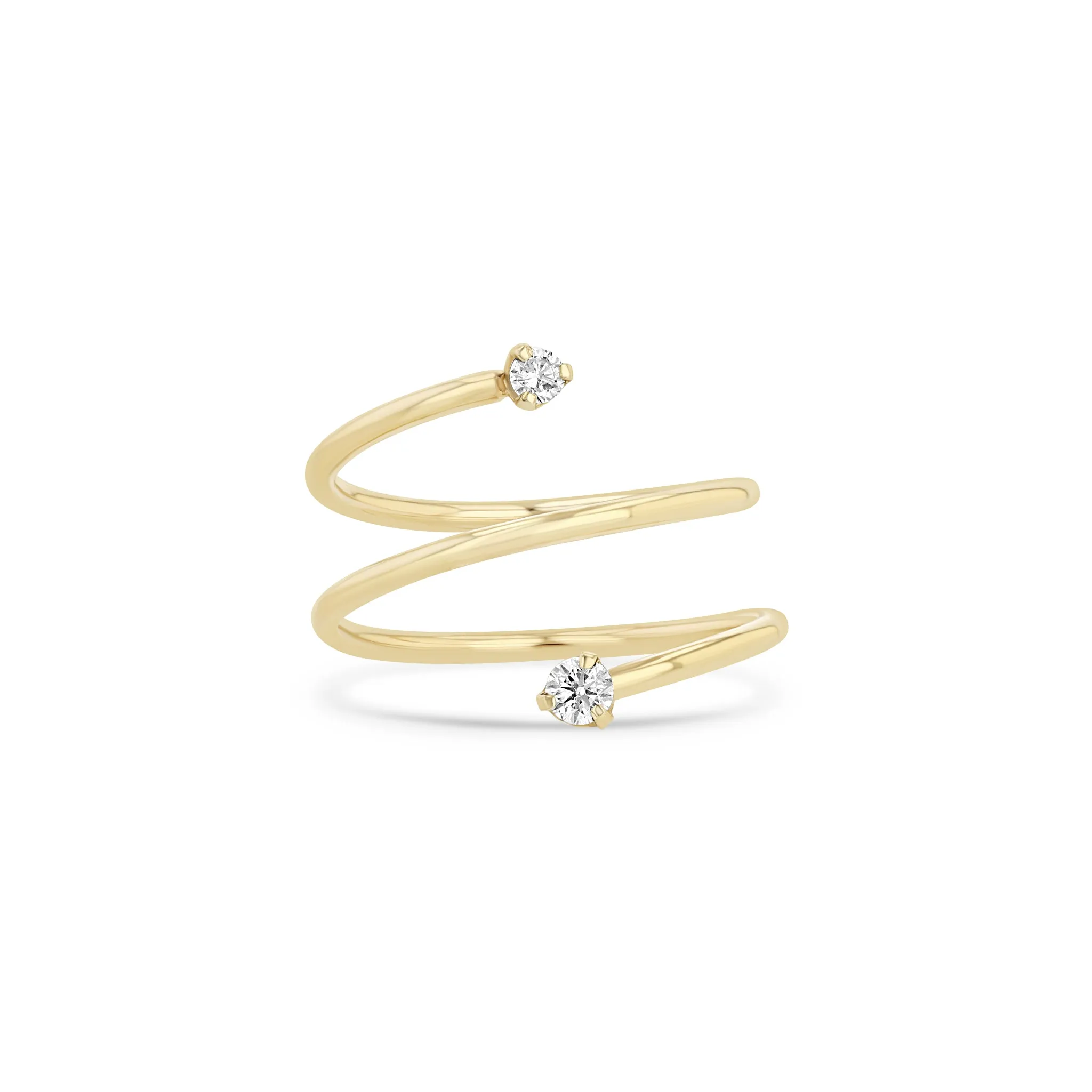 14k Prong Diamond Double Wrap Ring