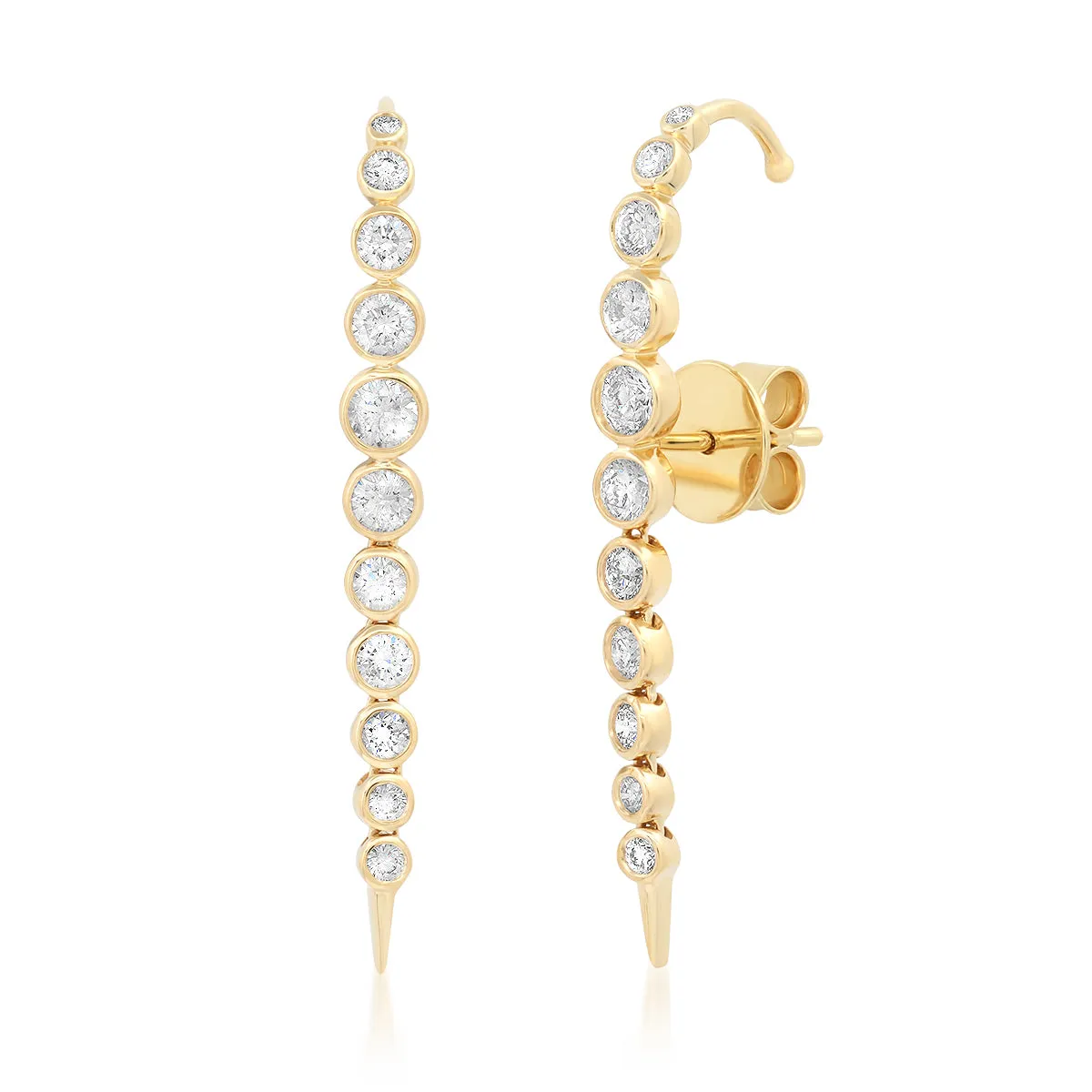 14K YG Lexie Diamond Ear Climber Earrings