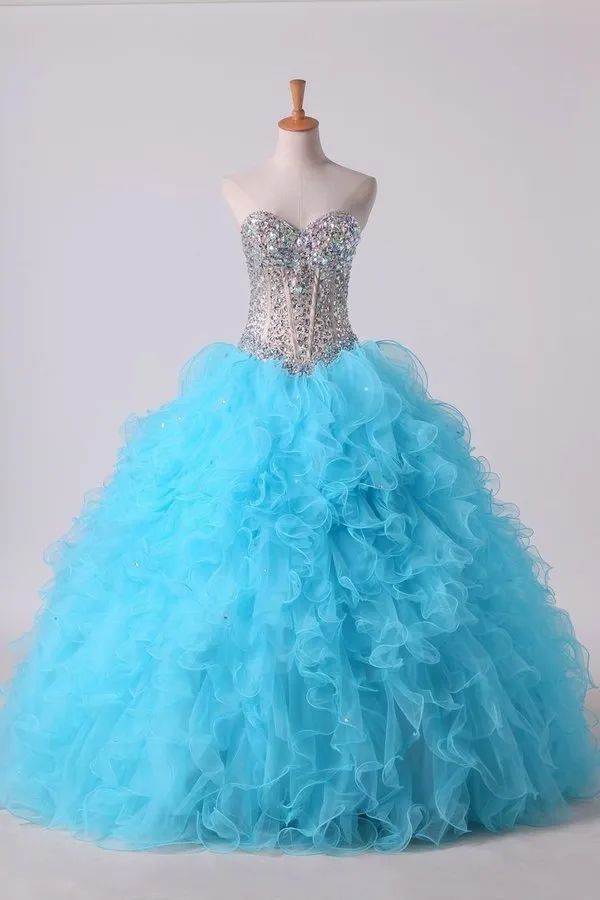 2024 Beaded Bodice Sweetheart Balll Gown Quinceanera Dresses Floor PP79168D