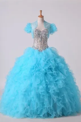 2024 Beaded Bodice Sweetheart Balll Gown Quinceanera Dresses Floor PP79168D