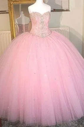 2024 New Arrival Sweetheart Tulle With Applique And Beads Quinceanera Dresses PQG6NRRJ