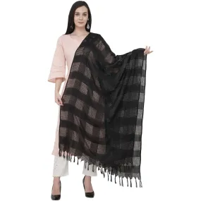 A R Silk Window Square Regular Dupatta Color Black Dupatta or Chunni