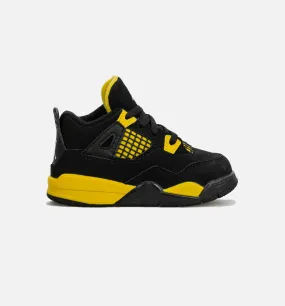 Air Jordan 4 Retro Thunder Infant Toddler Lifestyle Shoe - Black/Yellow