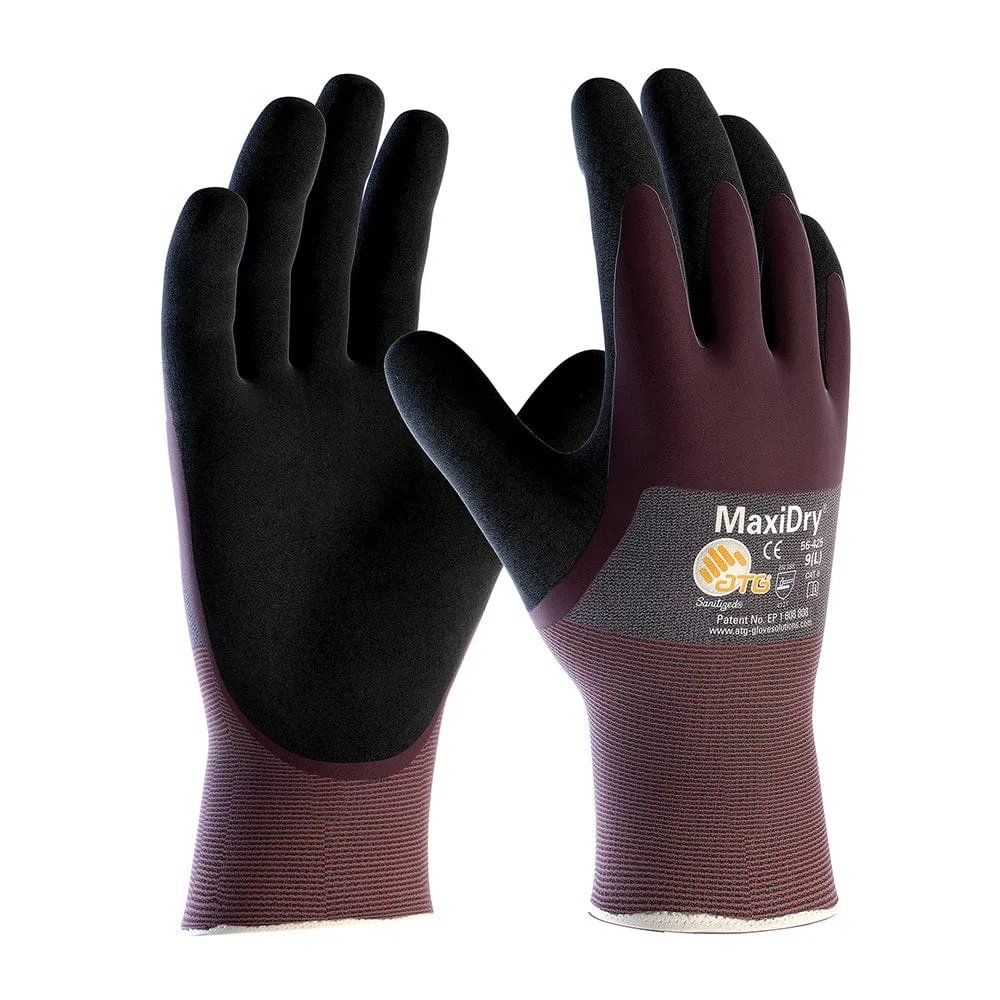 ATG MaxiDry 56-425 Nitrile Foam 3/4 Dipped Lightweight Grip Gloves