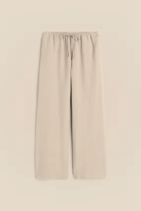 Beige Linen Trousers