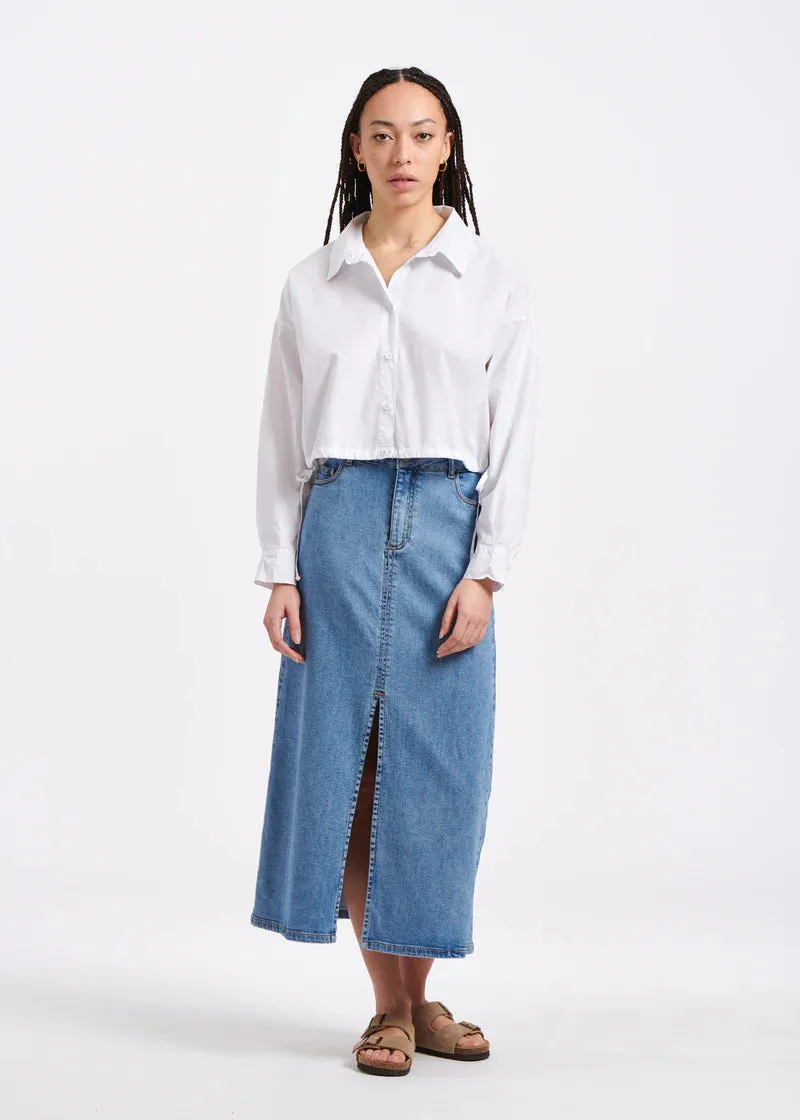 BERTA CROPPED BUTTON-UP SHIRT - HUMILITY