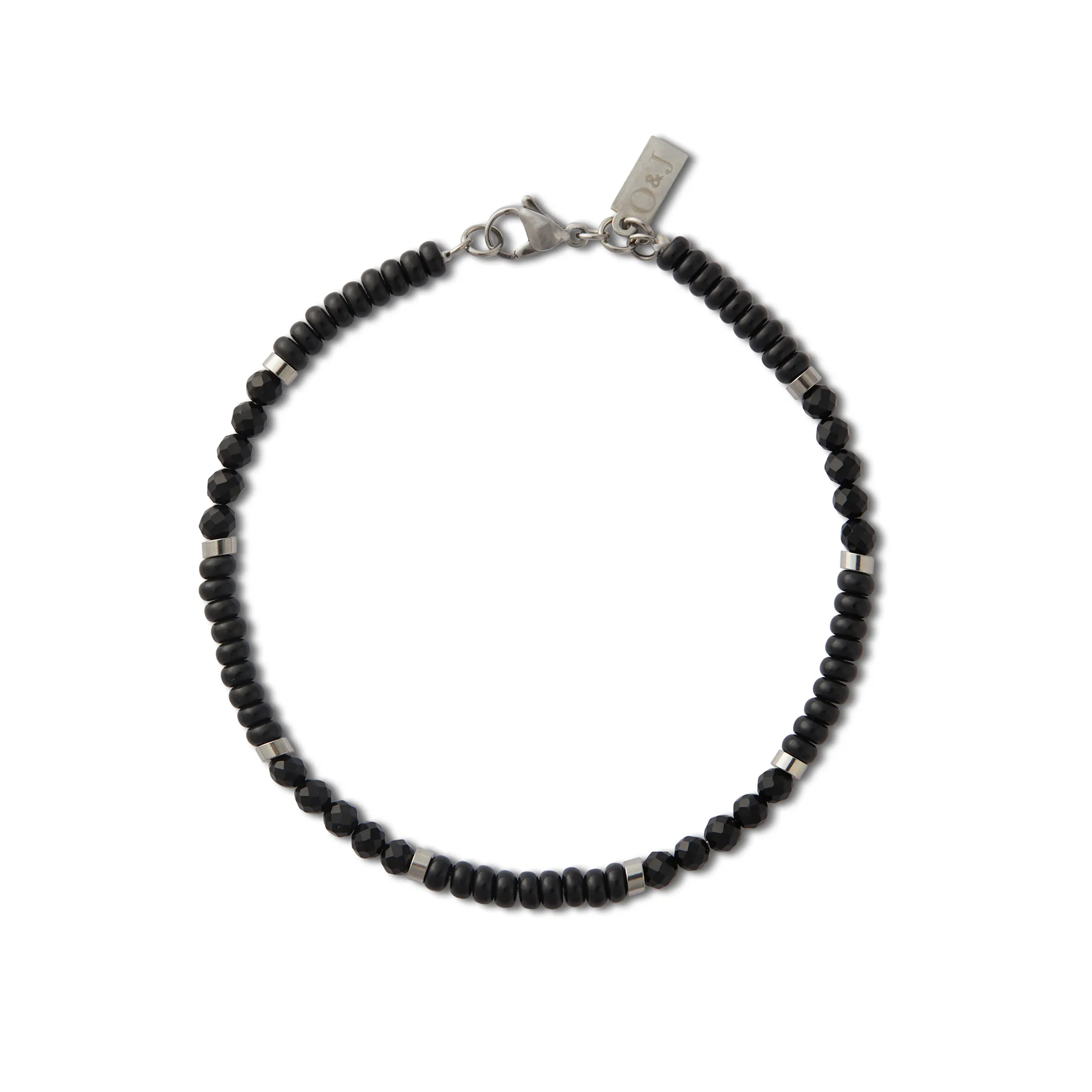 Black Agate Beaded Bracelet