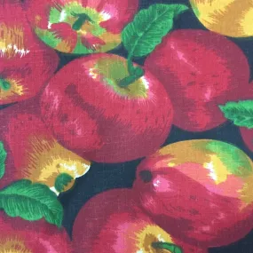 Black Apple Print Poly Cotton Fabric