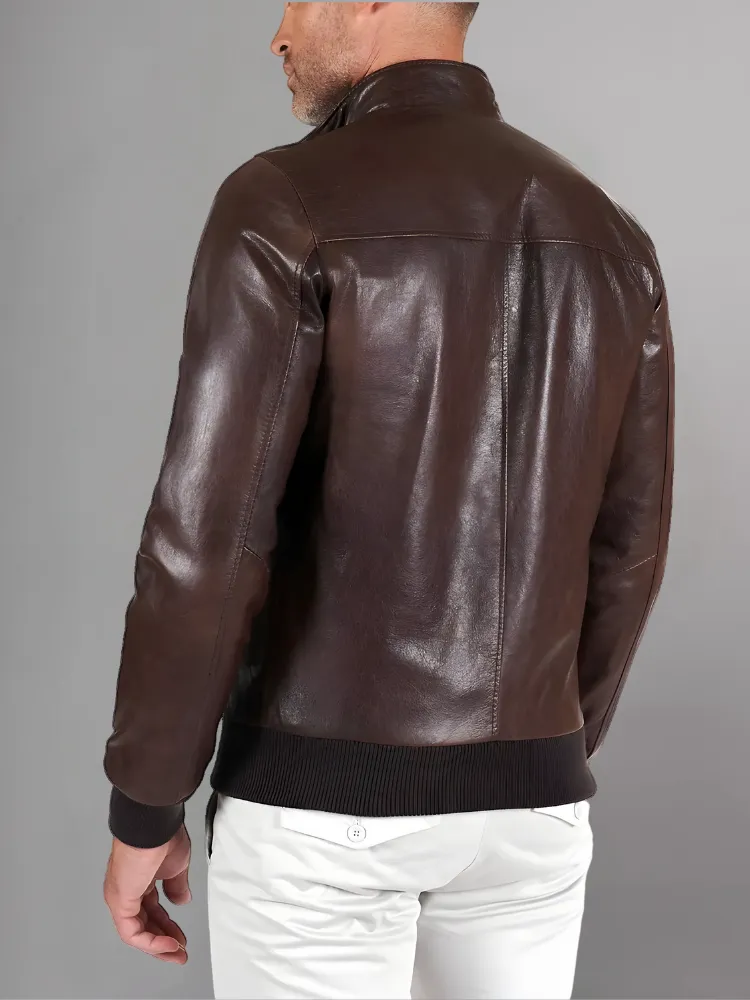 Black Bomber Leather Jacket