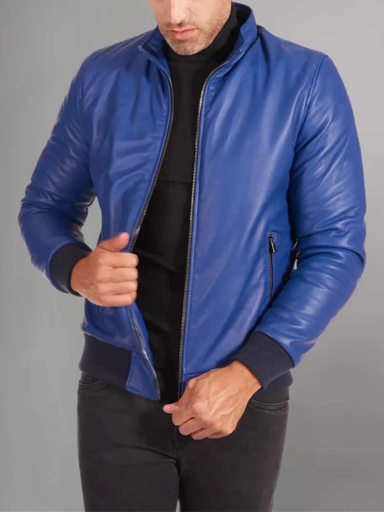 Black Bomber Leather Jacket