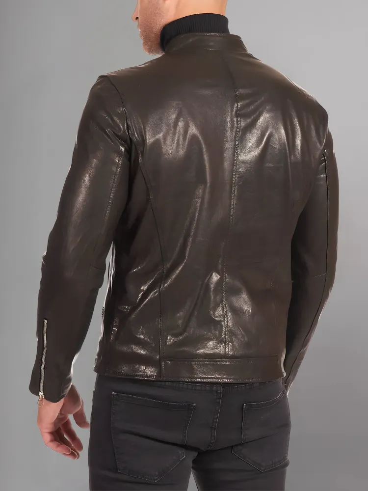 Black Motorcycle Brando Mens Leather Jacket