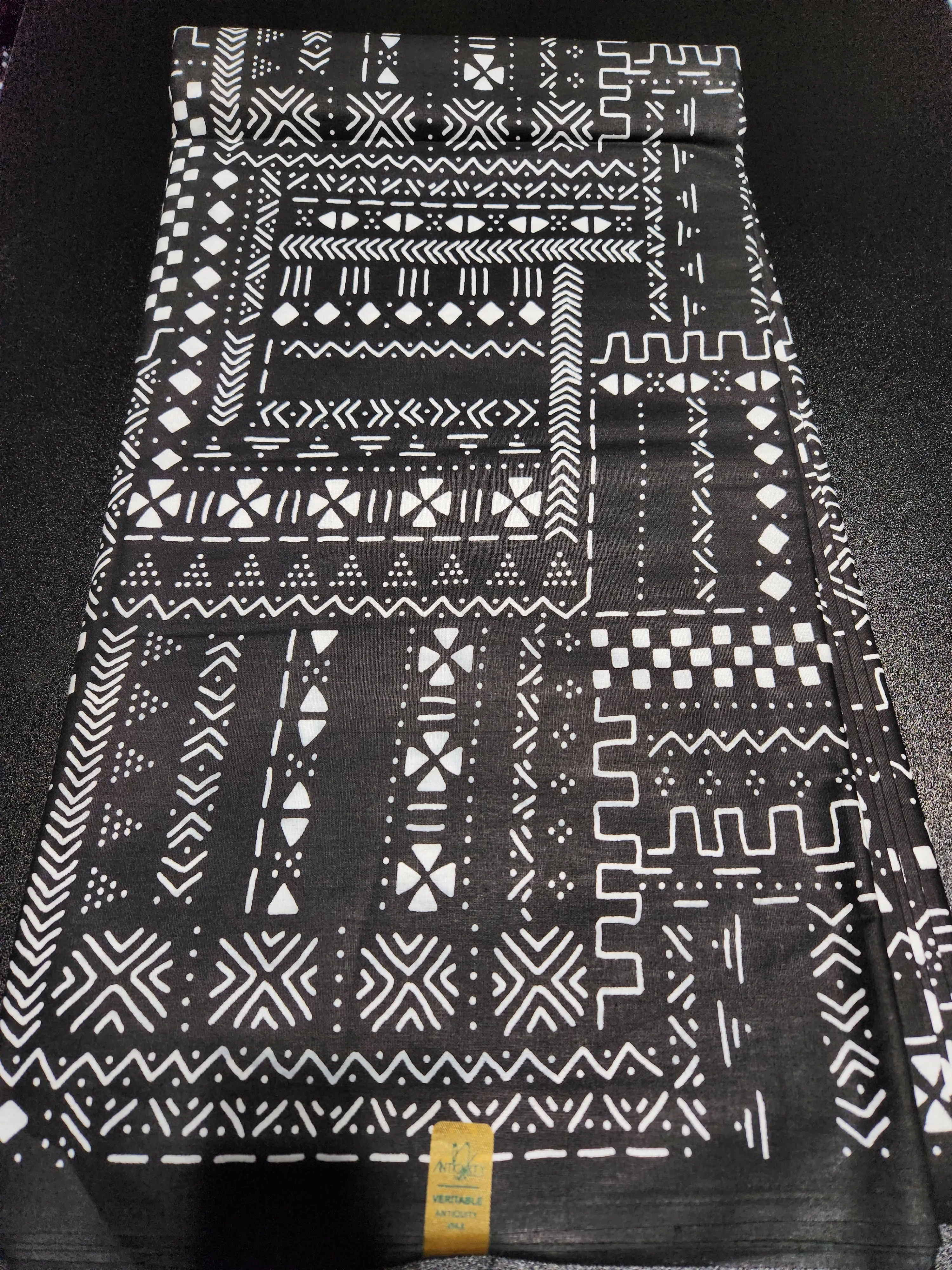 Black Tribal Ankara Print Fabric