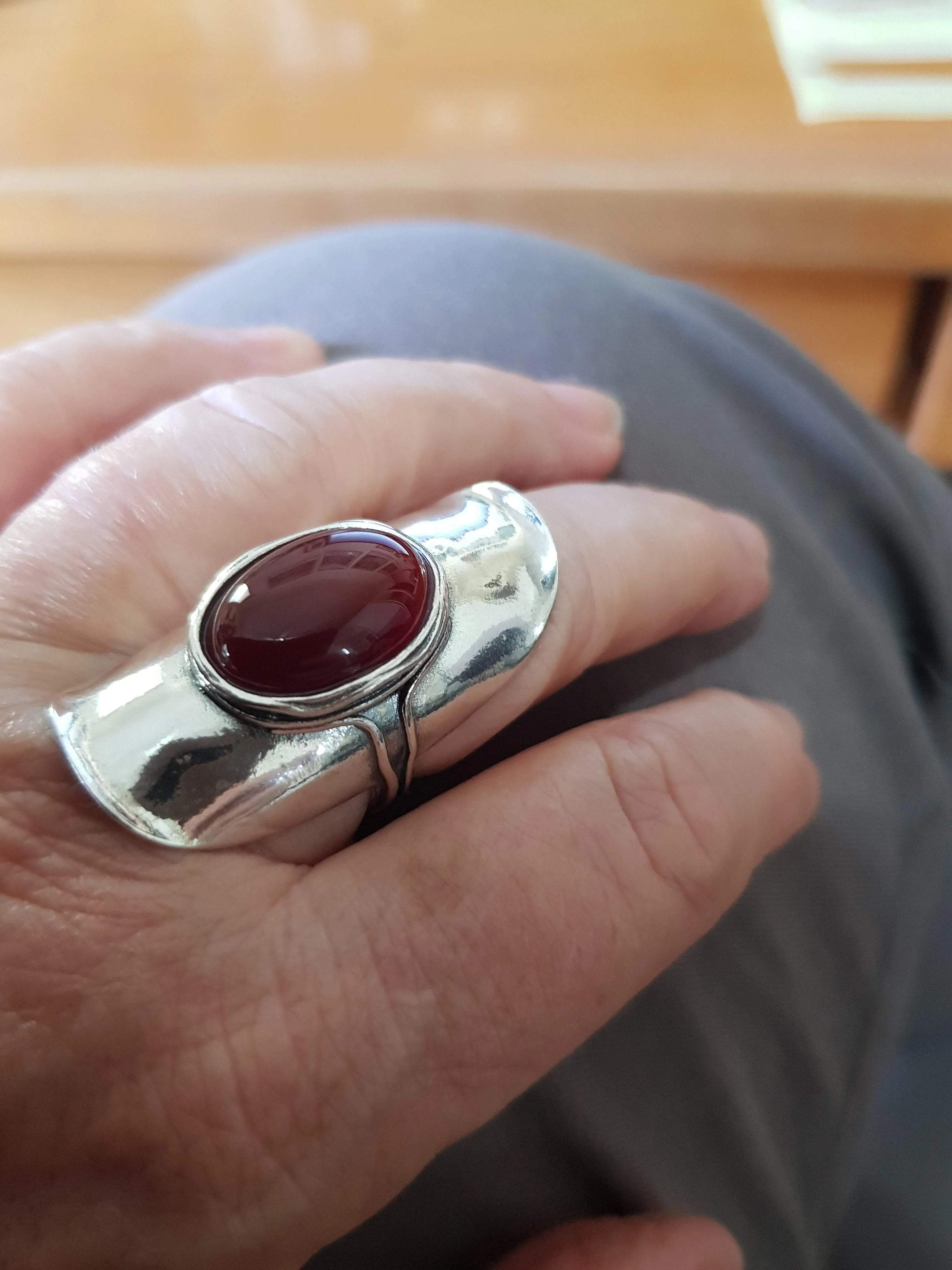 Bluenoemi Jewelry Silver Ring with Stone, Ring for woman, Red Carnelian Gemstone