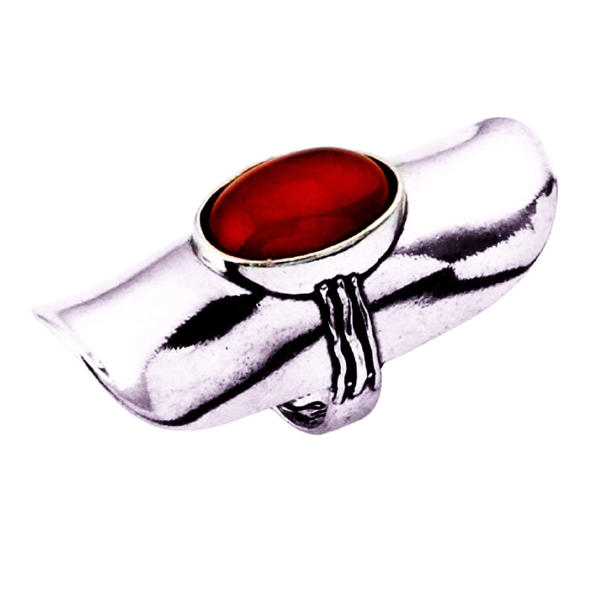 Bluenoemi Jewelry Silver Ring with Stone, Ring for woman, Red Carnelian Gemstone