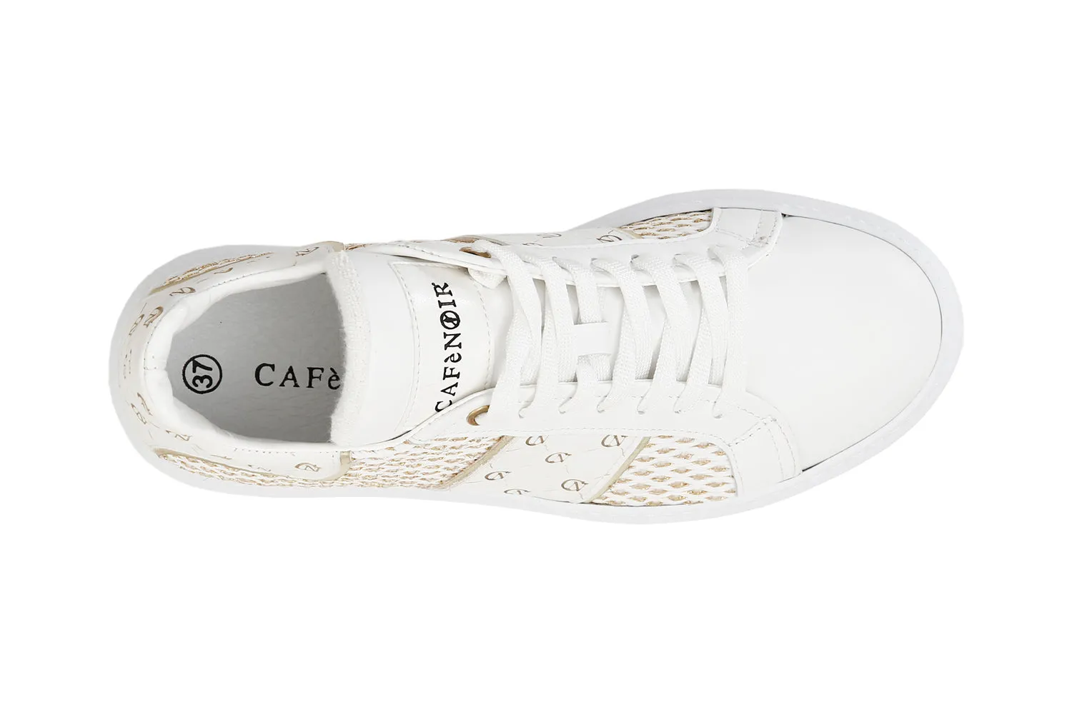 CafèNoir sneakers in rafia intrecciata e pelle