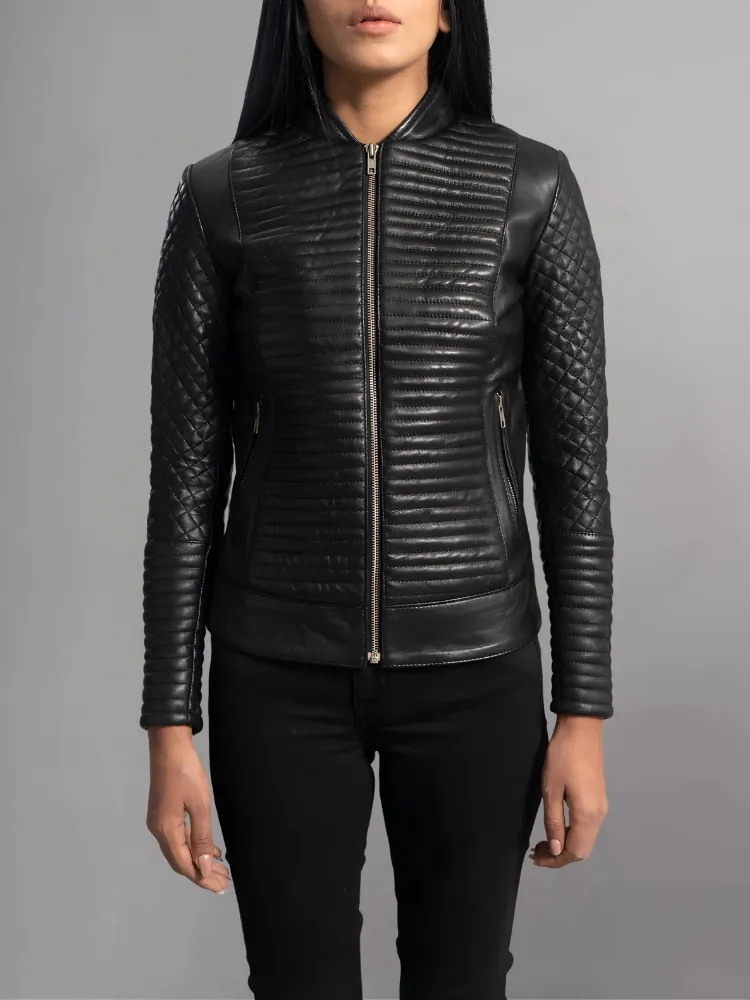 Cityscape Black Leather Biker Jacket