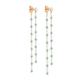 Classic Gigi dangling Aqua diamond earrings, Rose Gold