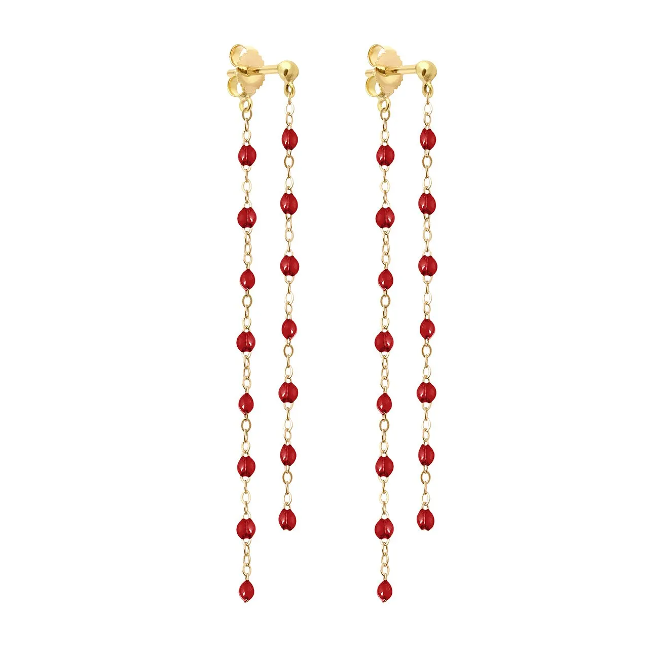 Classic Gigi dangling Cherry earrings, Yellow Gold