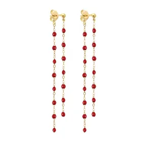 Classic Gigi dangling Cherry earrings, Yellow Gold