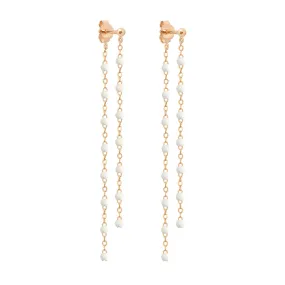 Classic Gigi dangling White earrings, Rose Gold