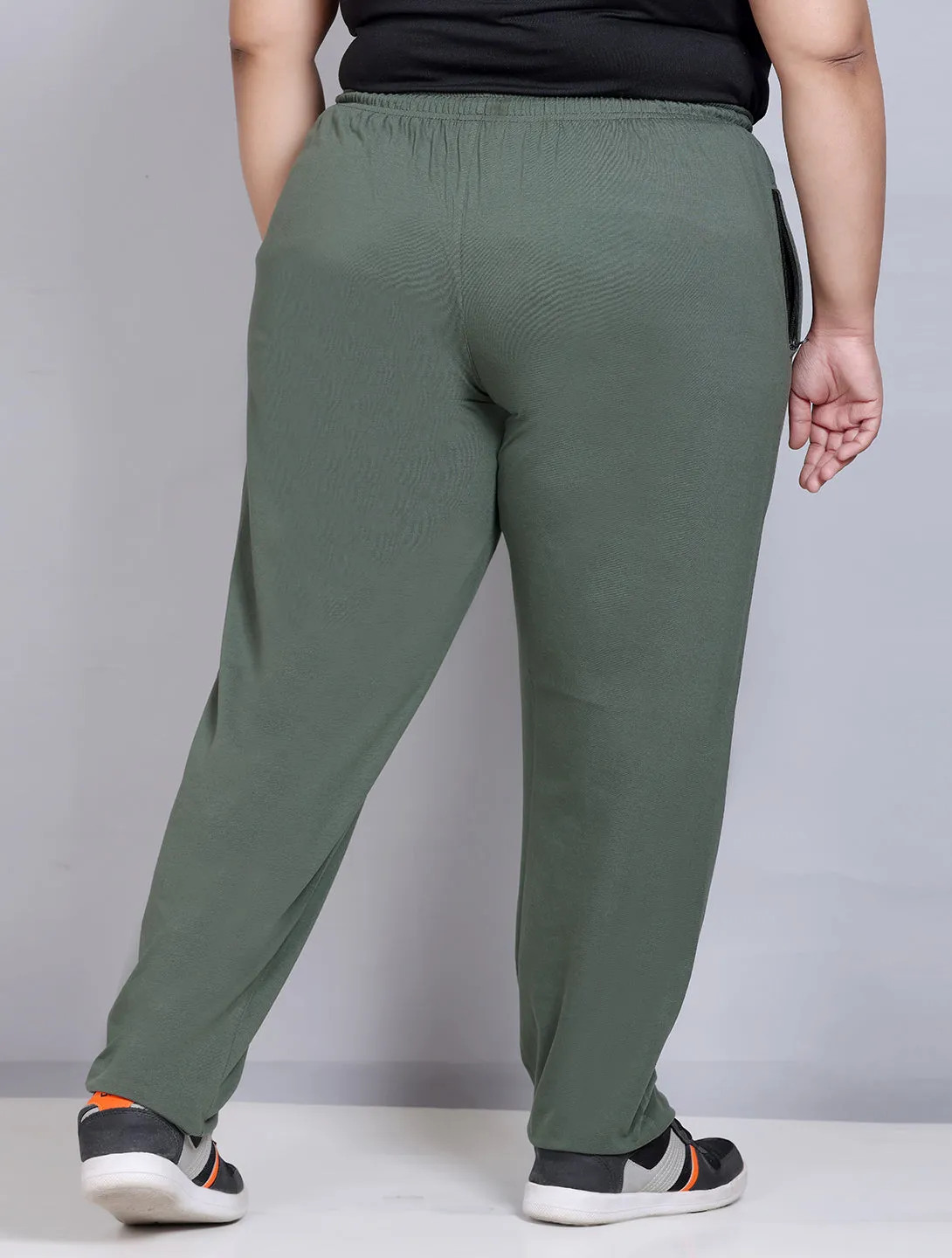 Cotton Track Pants For Women - Olive Green