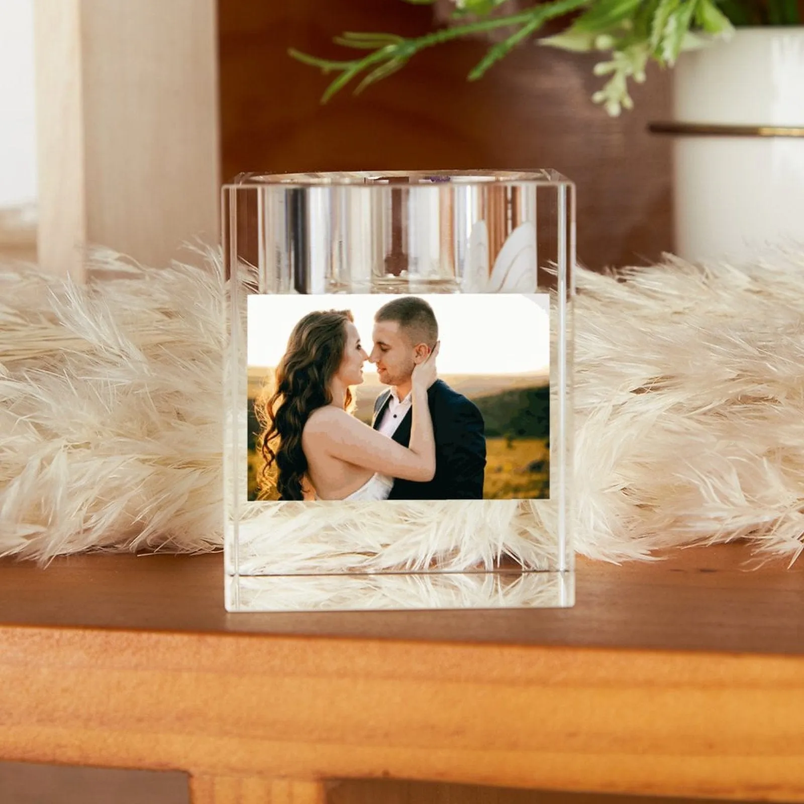 Custom Photo Set of 3 Elegant Crystal Tealight Holders