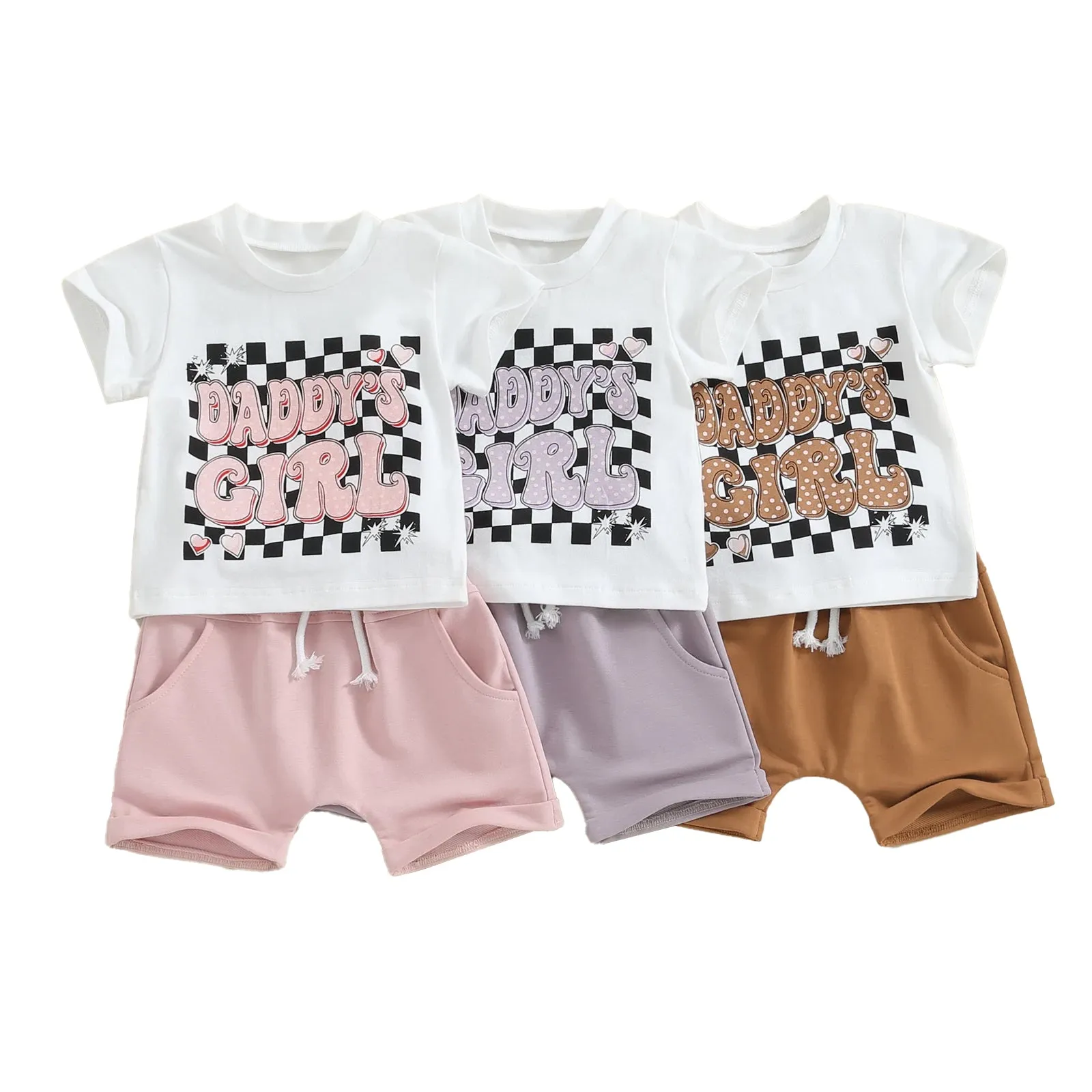 DADDY'S GIRL Checkers Summer Outfit