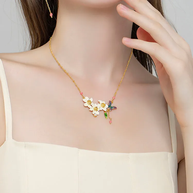 Daffodils & Butterfly Necklace