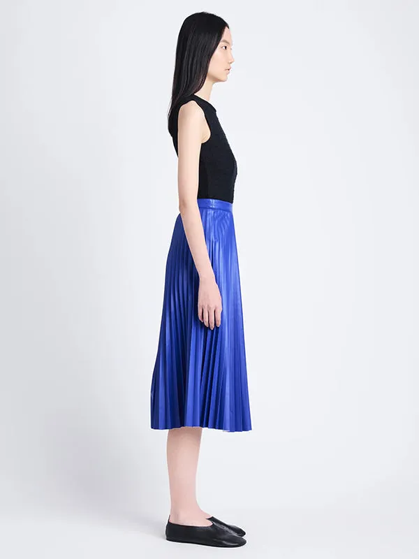 Daphne Faux Leather Skirt in Sapphire