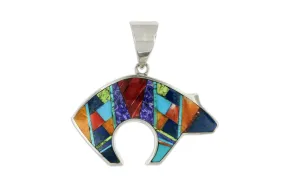 David Rosales Indian Summer Inlaid Bear Pendant