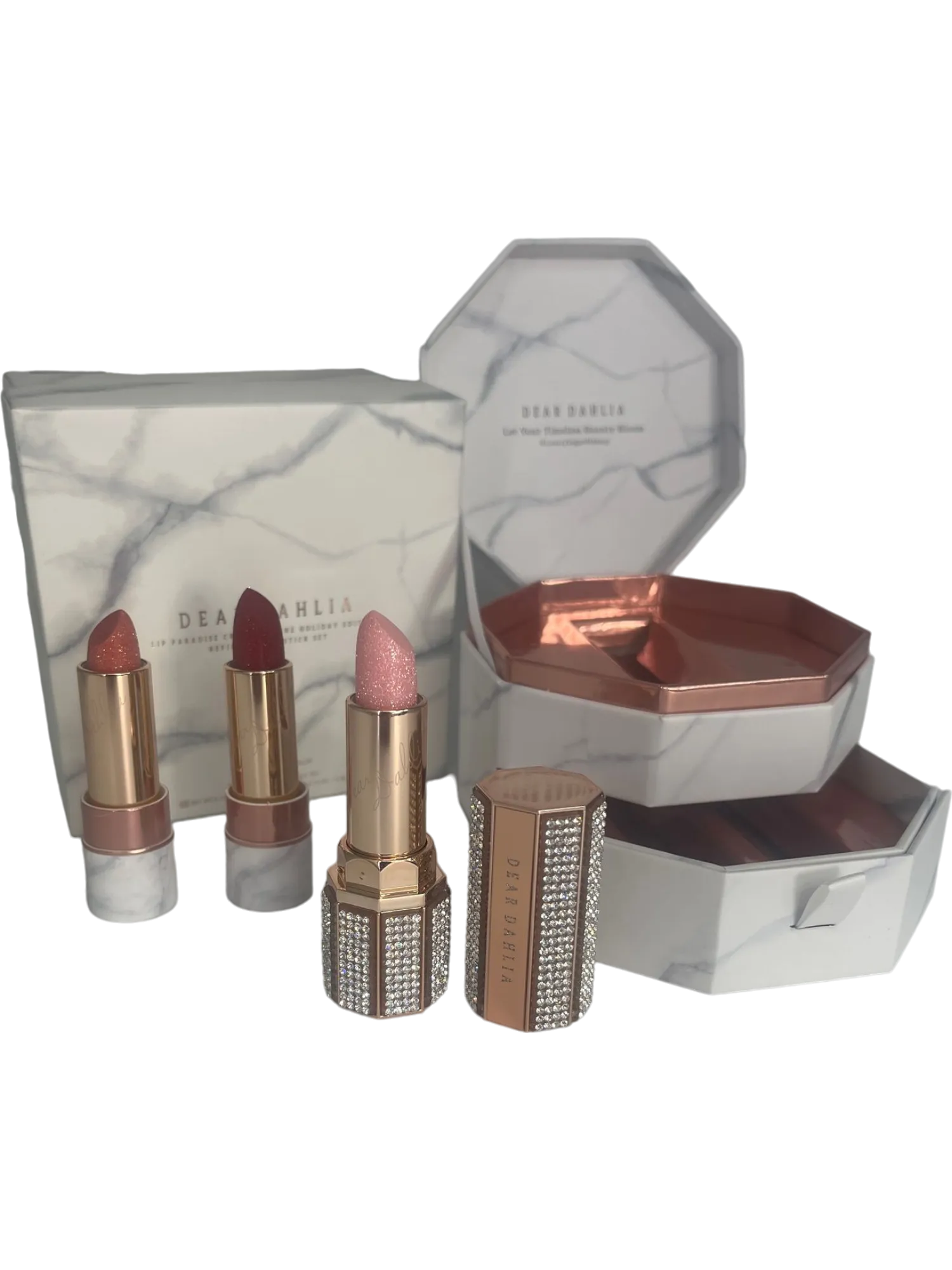 Dear Dahlia Lip Paradise Crystal Shine Holiday Edition Refillable Lipstick Set