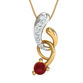 Diva maroon stone pendant (Gold Plated 925 Sterling Silver)