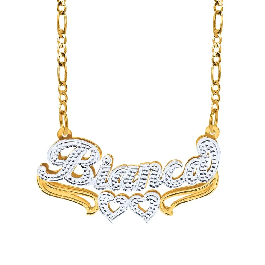 Double Nameplate Bianca Style Necklace