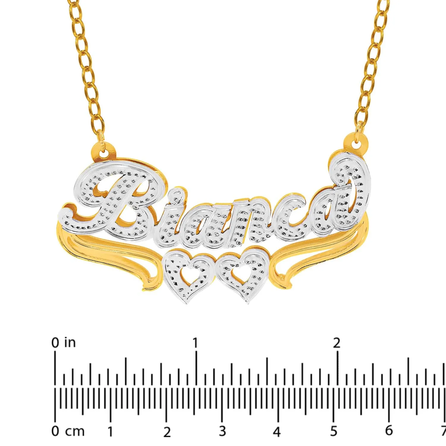 Double Nameplate Bianca Style Necklace