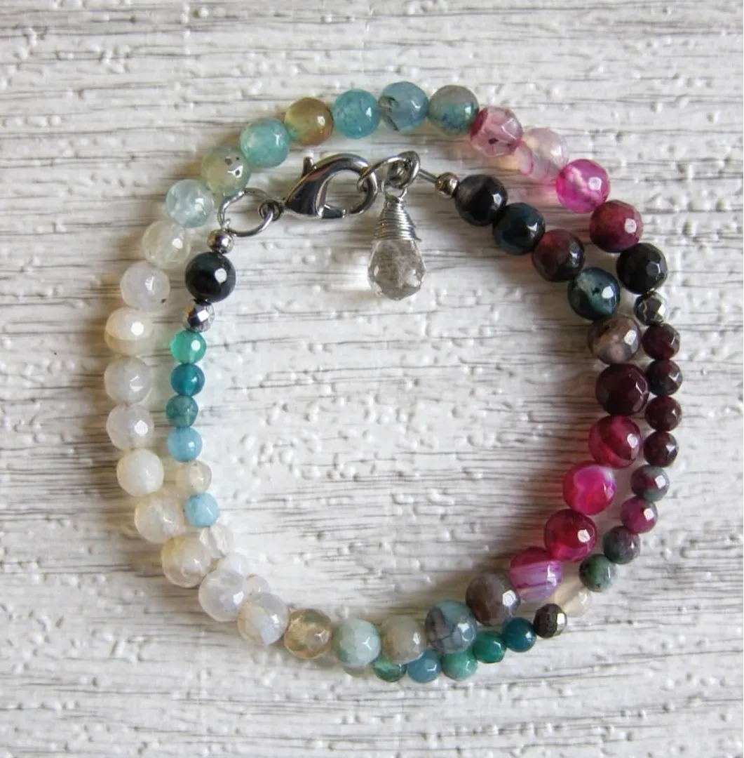 Double Strand Agate Quartz Mix Bracelet - Limited Edition