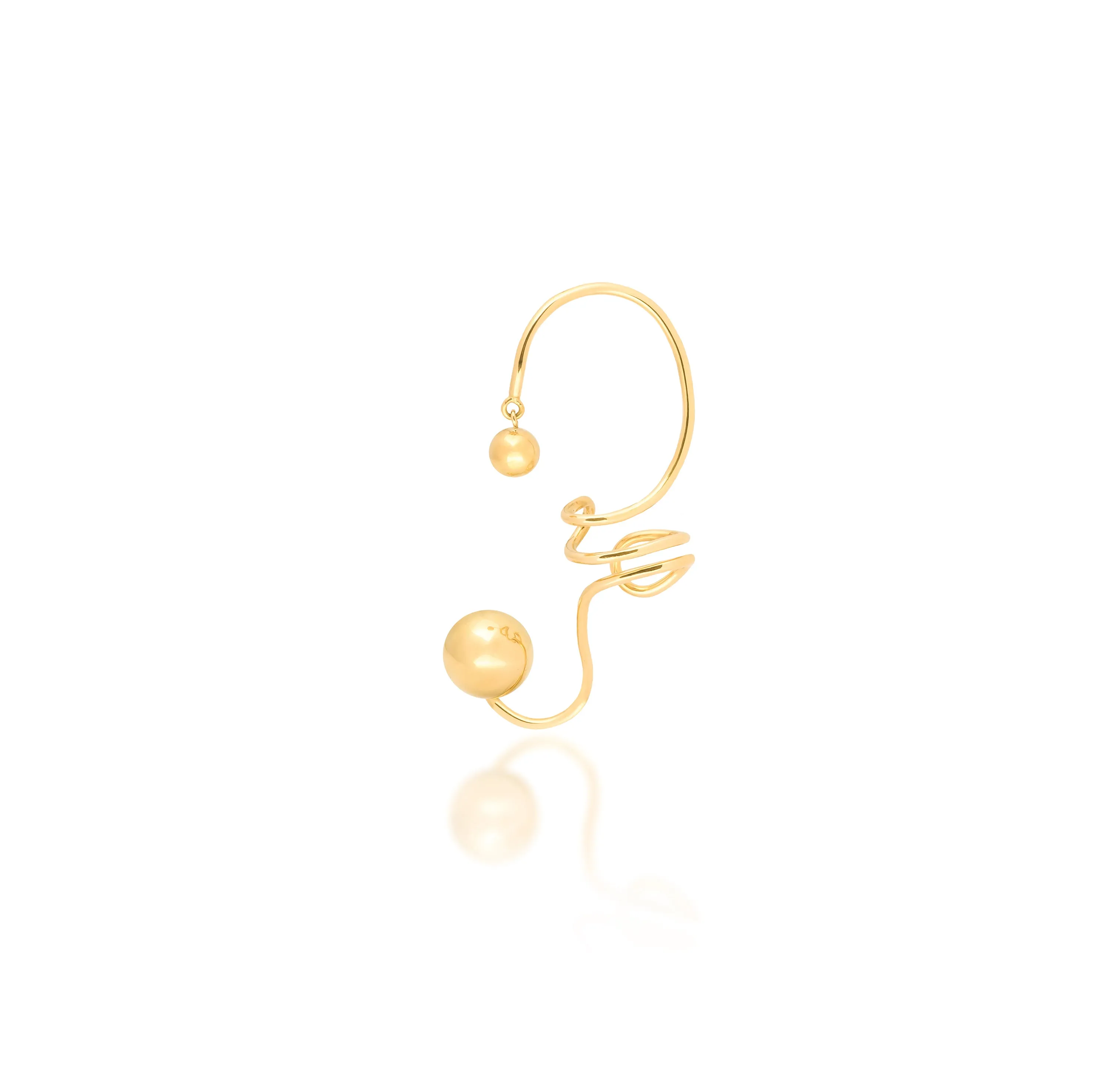 Ear cuff Esferas de Oro