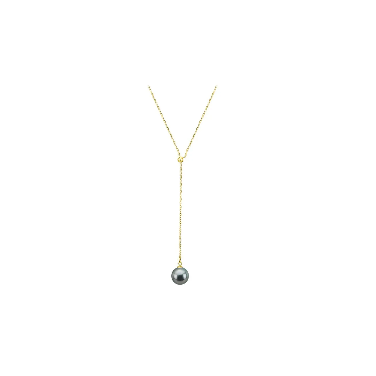 Elegant Saltwater Tahitian Pearl 18K Solid Gold Necklace KN00007