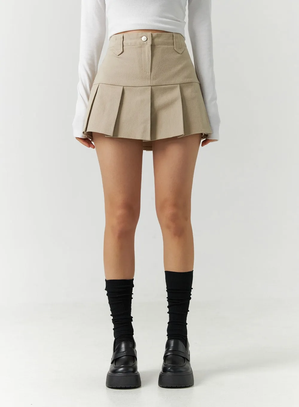 Fleece Pleated Mini Skirt CD301