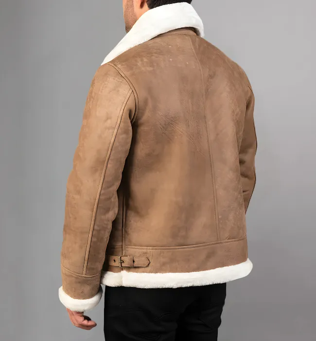 Francis B-3 Black & White Leather Bomber Jacket