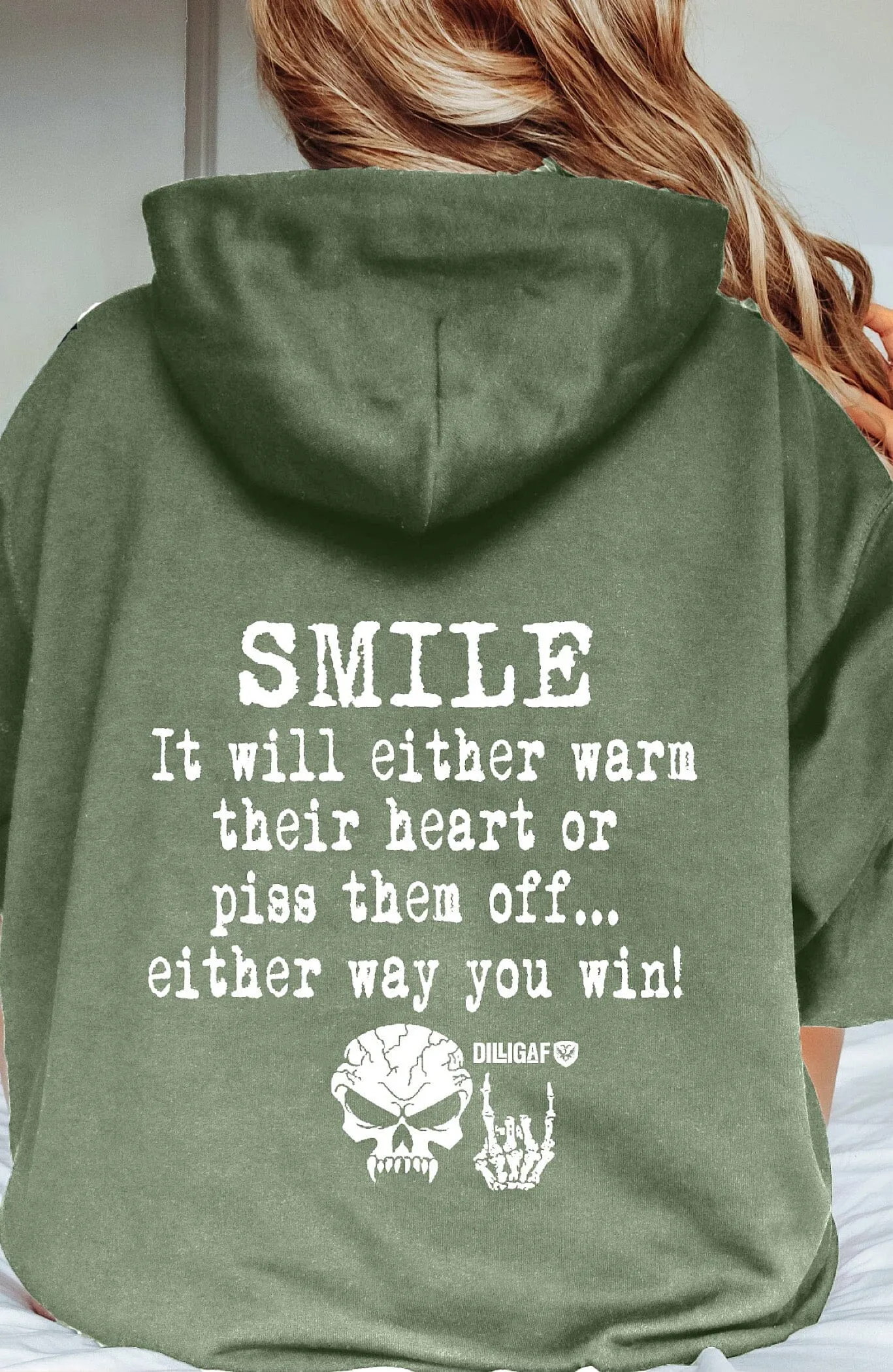 Fuck em' Smile anyway Pullover Hoodie