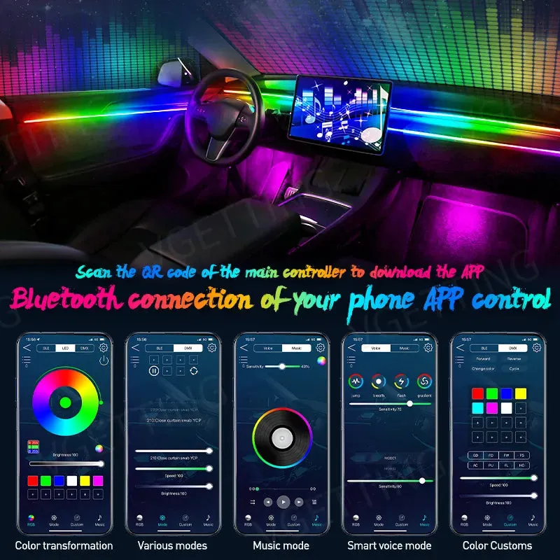 Full Color Streamer Car Ambient Lights