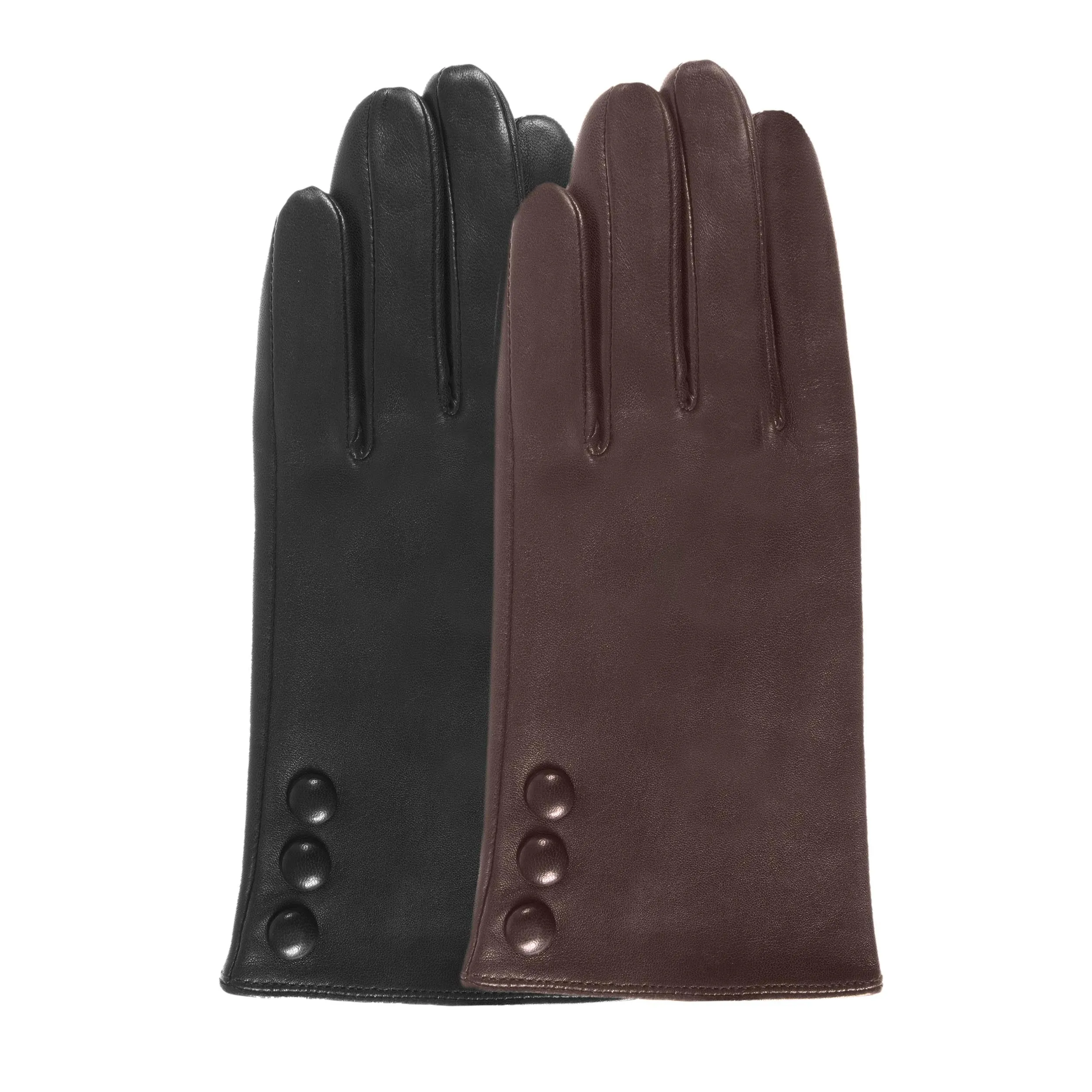 Gants Femme cuir 3 boutons Noir