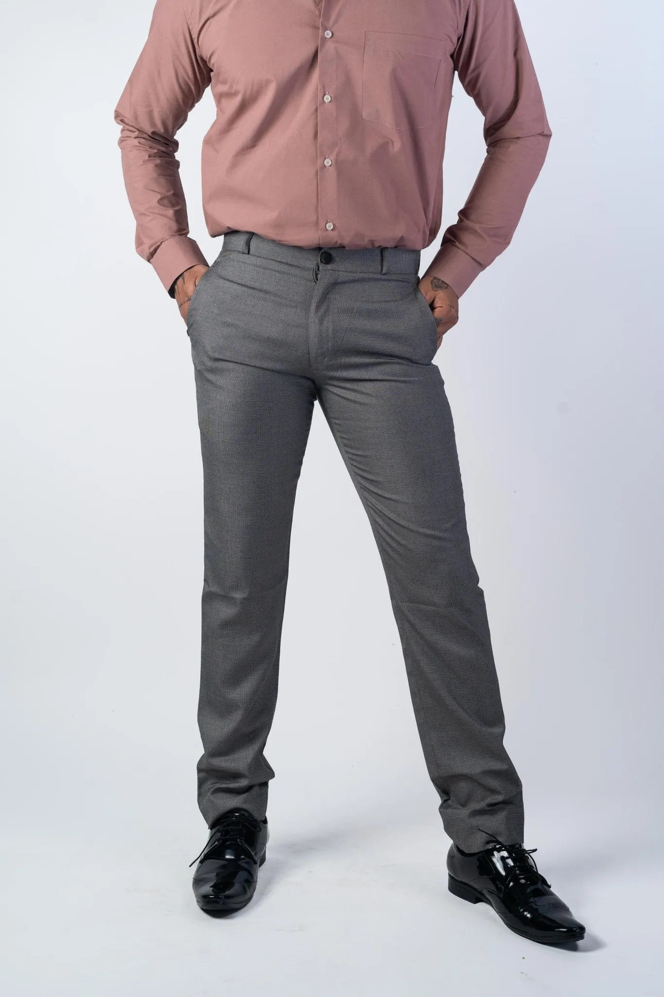 Grey Color Wicking Texture Blend Cotton Pant for Men