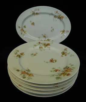 Haviland Limoges Autumn Leaf Plates & Platter - Lot of 7