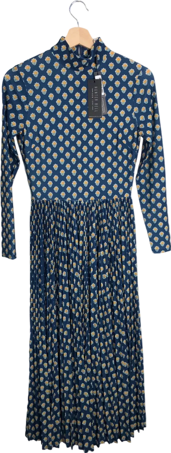 Hunter Bell Blue Autumn Bloom Sabine Dress UK XS