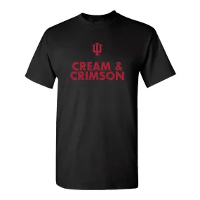 Indiana Hoosiers Cream & Crimson Black T-Shirt