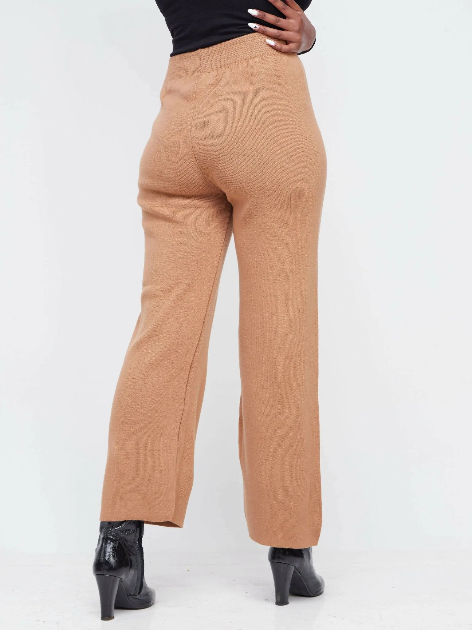 Infy Knit Wear Full Length Pants - Brown