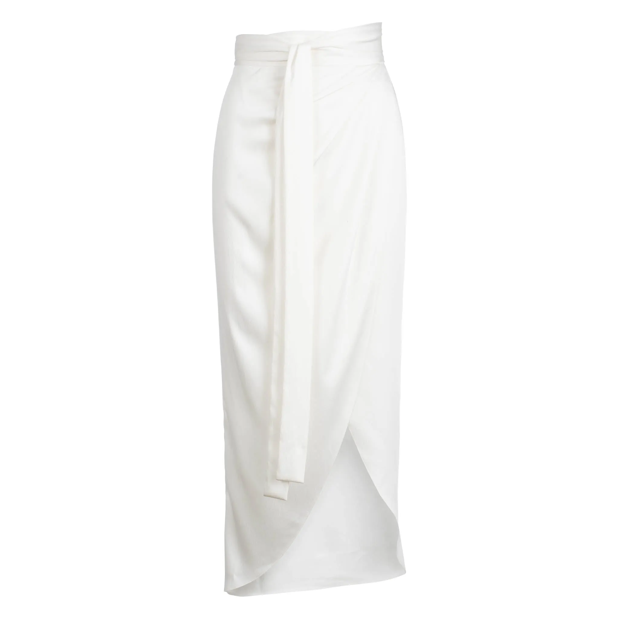 Ivory Wrap Midi Skirt