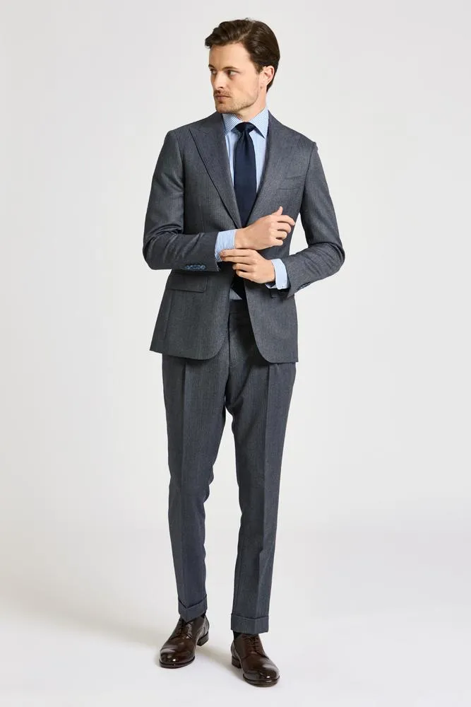 Jonah Suit - Steel Blue Herringbone